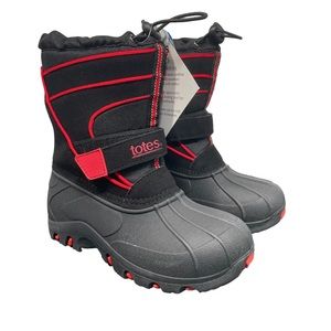 Totes Kids Boots 1 Todd Snow Winter Waterproof Black Red